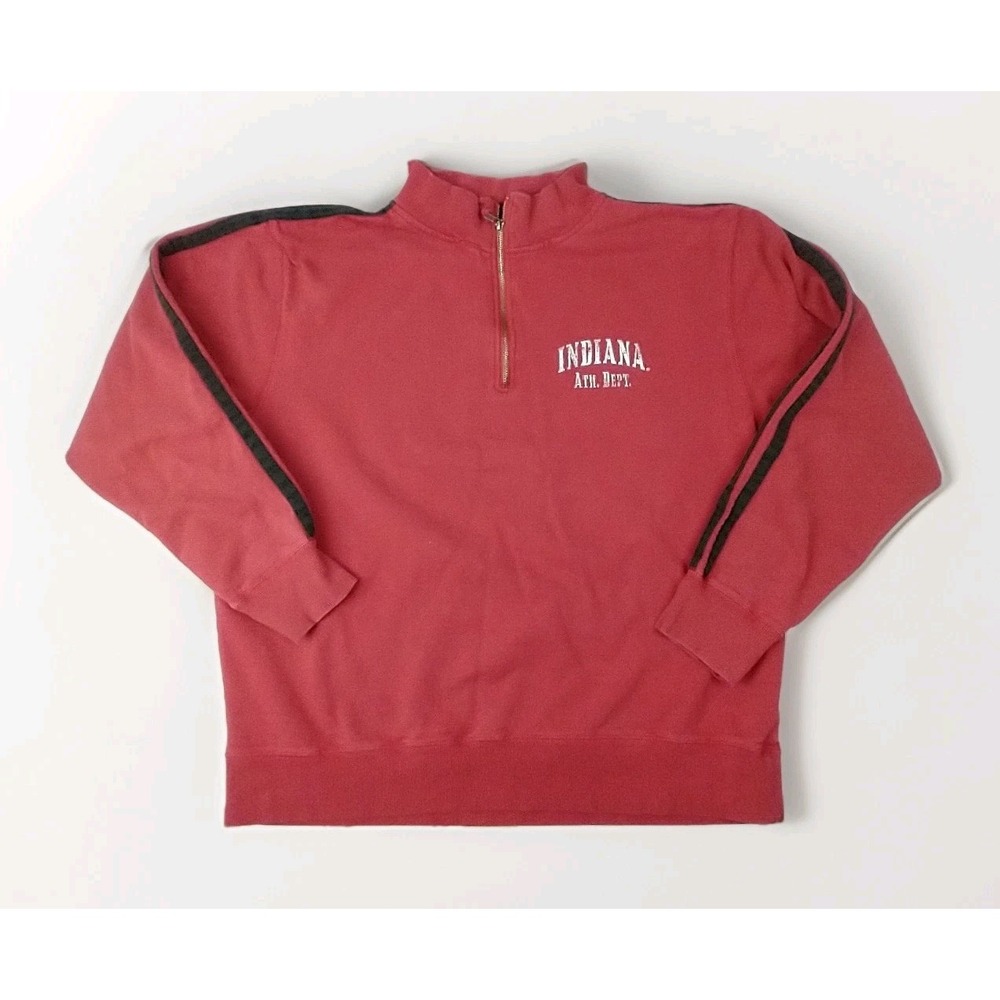 Indiana Hoosiers Mens Colosseum Fleece 1/4 Quarter Zip‎ Sweatshirt 2XL Cotton